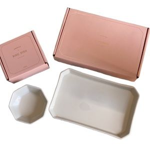 Odeme Catchall Tray & Ring Dish - black trim NIB